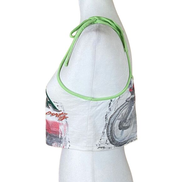 GOAT Vintage Rework Upcycled MBNA Racing Cropped Tank Top Size S (READ) NWT - Picture 2 of 6